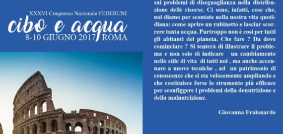 XXXVI Congresso NAZIONALE FEDERUNI: ”CIBO ED ACQUA”