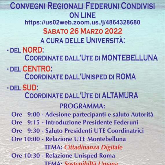 Convegni regionali FEDERUNI condivisi online
