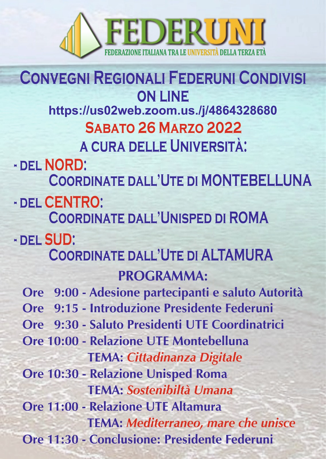 Convegni regionali FEDERUNI condivisi online